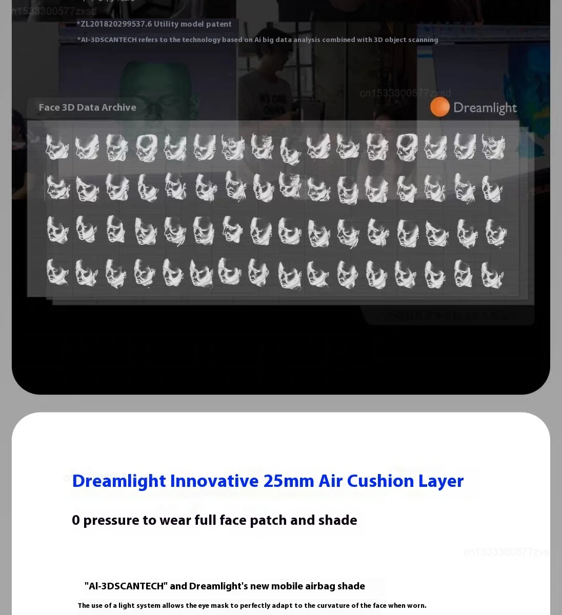 Dreamlight 4Spro Airbag Augenmaske Seiden-Textur Verdunkelung Schlafmaske für Erwachsene Augenermüdung Tragbare Schlafbrille Augenmaske – Detail 4