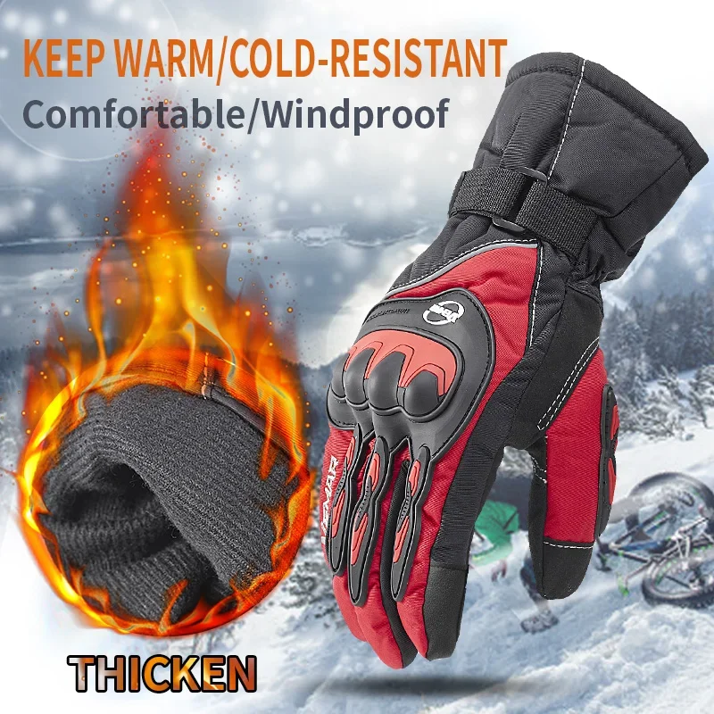 

VEMAR Winter Men Women Motorcycle Gloves Guantes Moto Warm Thick Luvas Racing Long Electric Waterproof Motocross Gloves