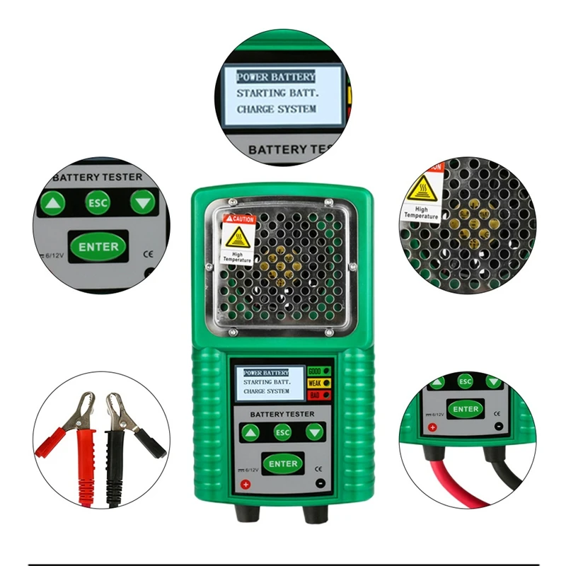 DY226A 3 In 1 Car Battery Tester, Traction DC Auto Power Load Starting Charge CCA Test With Storage Capacity Led Display