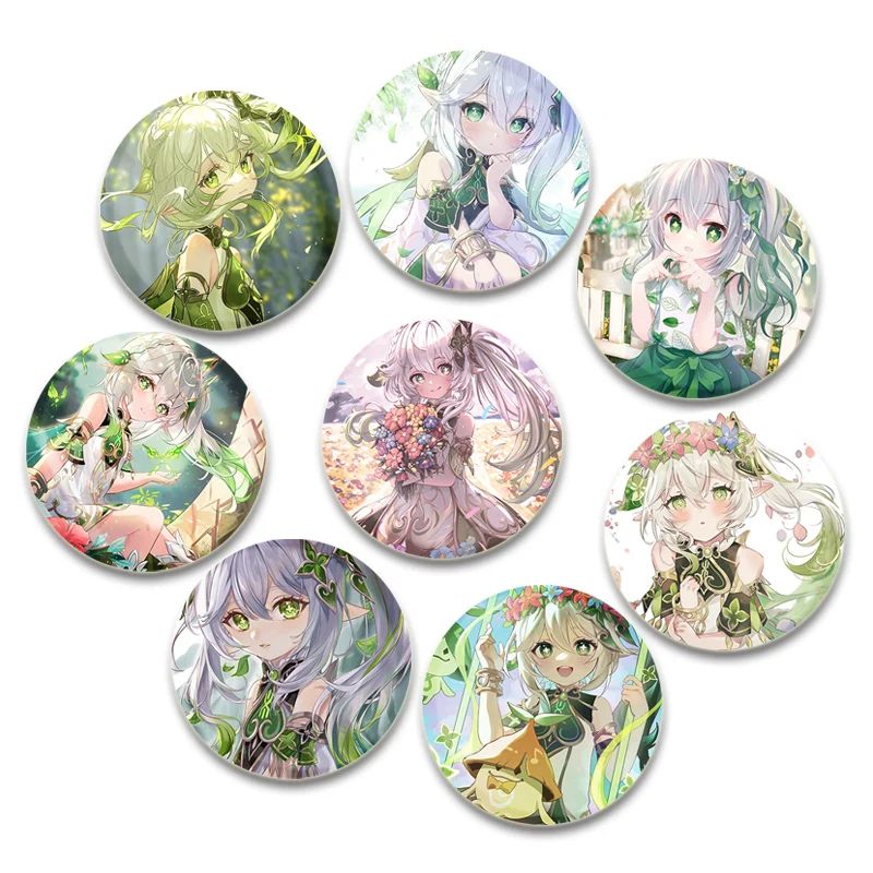 Genshin Impact Game Badge Nahida Cute Cosplay Brooches Handmade Tinplate Lapel Pins for Clothes Backpack Jewelry Hat Accessory