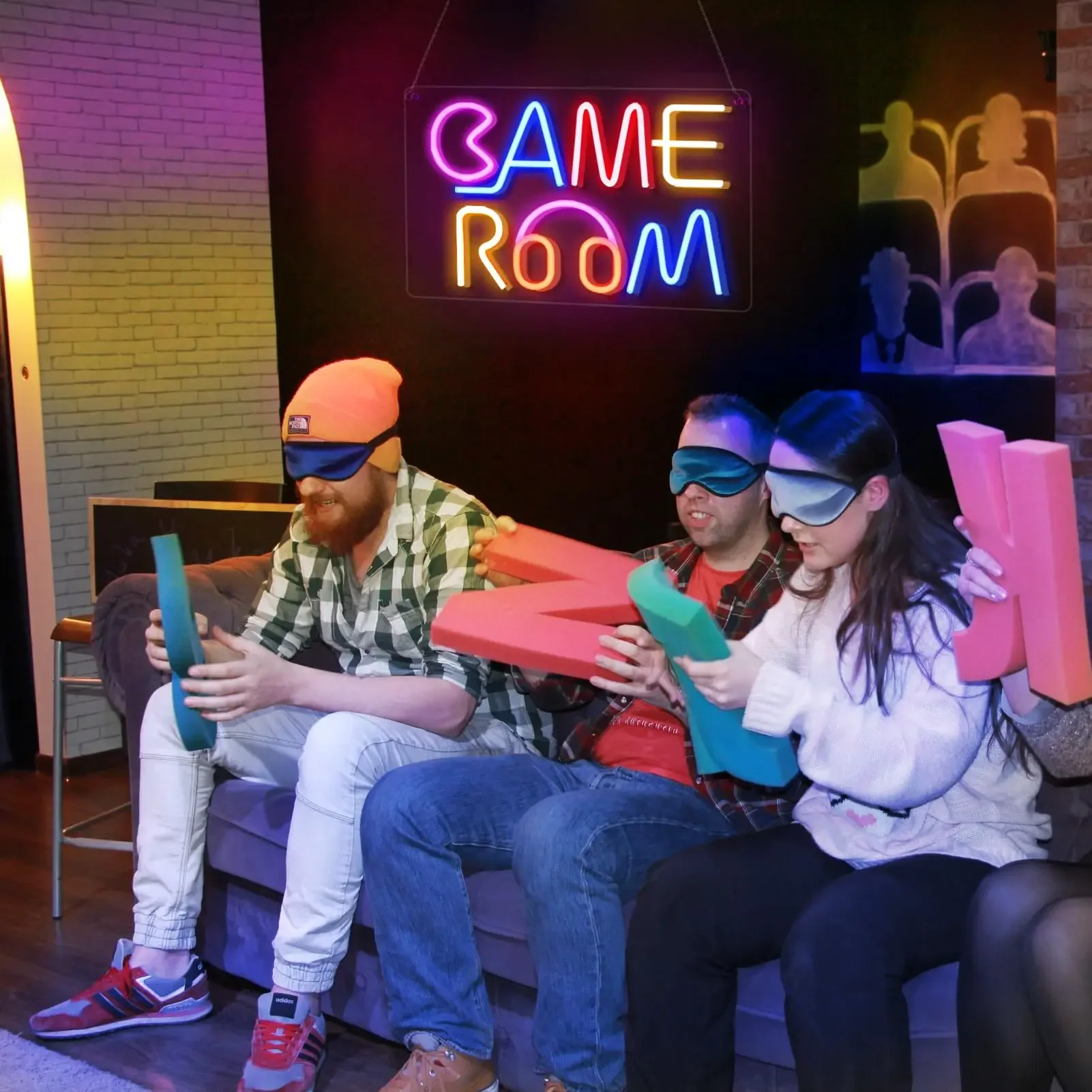 غرفة الألعاب النيون LED عكس الضوء لعبة منطقة غرفة البيرة بار رجل الكهف غرفة نوم المنزل الفن الألعاب ضوء النيون تسجيل