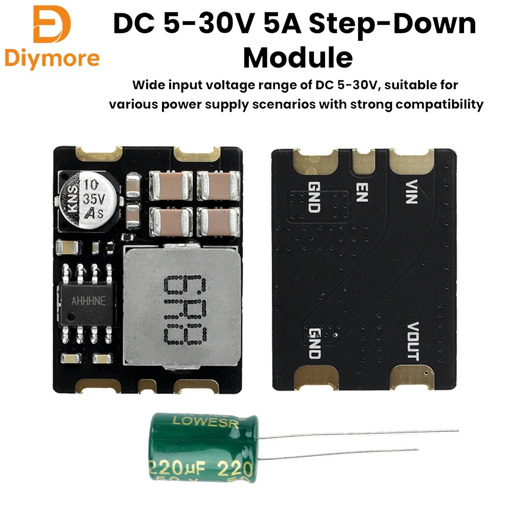 DC 5-30V 5A 3.3V/5V/8.4V Output DC High-Current Synchronous Step-Down Buck Module DC-DC Step-Down Converter Power Module