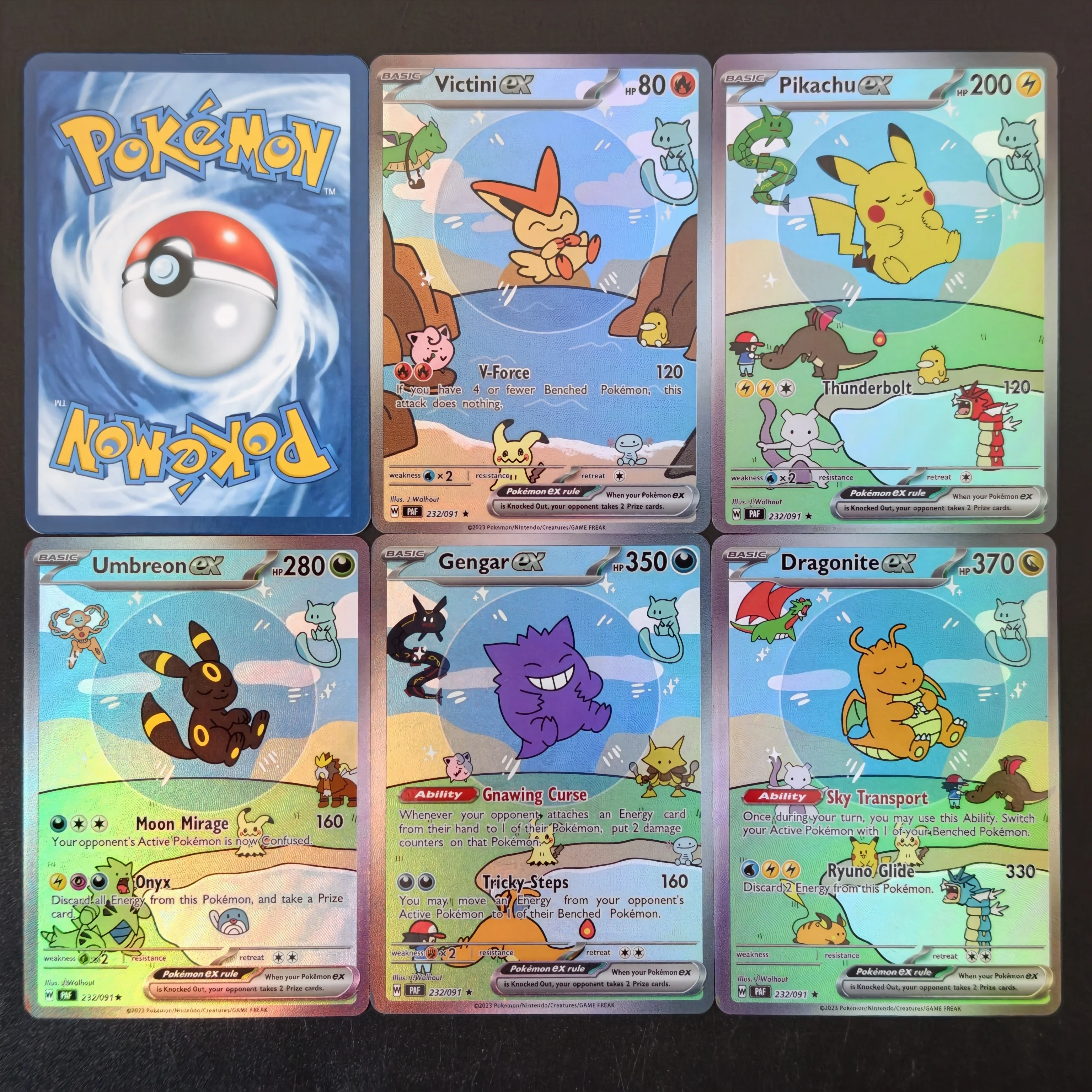 Bubble Series PTCG Pokemon Cards Victini ex Umbreon Gengar Dragonite Pikachu ex DIY Self Made Holo Textured Collectible Card view 6