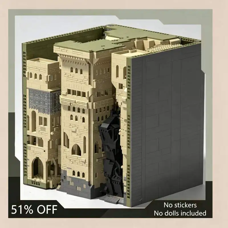 19551PCS MOC Medieval Castle Tower Book Nook Model Custom Puzzle DIY Architecture Building Blocks Assembly Toy Home Decor Gift
