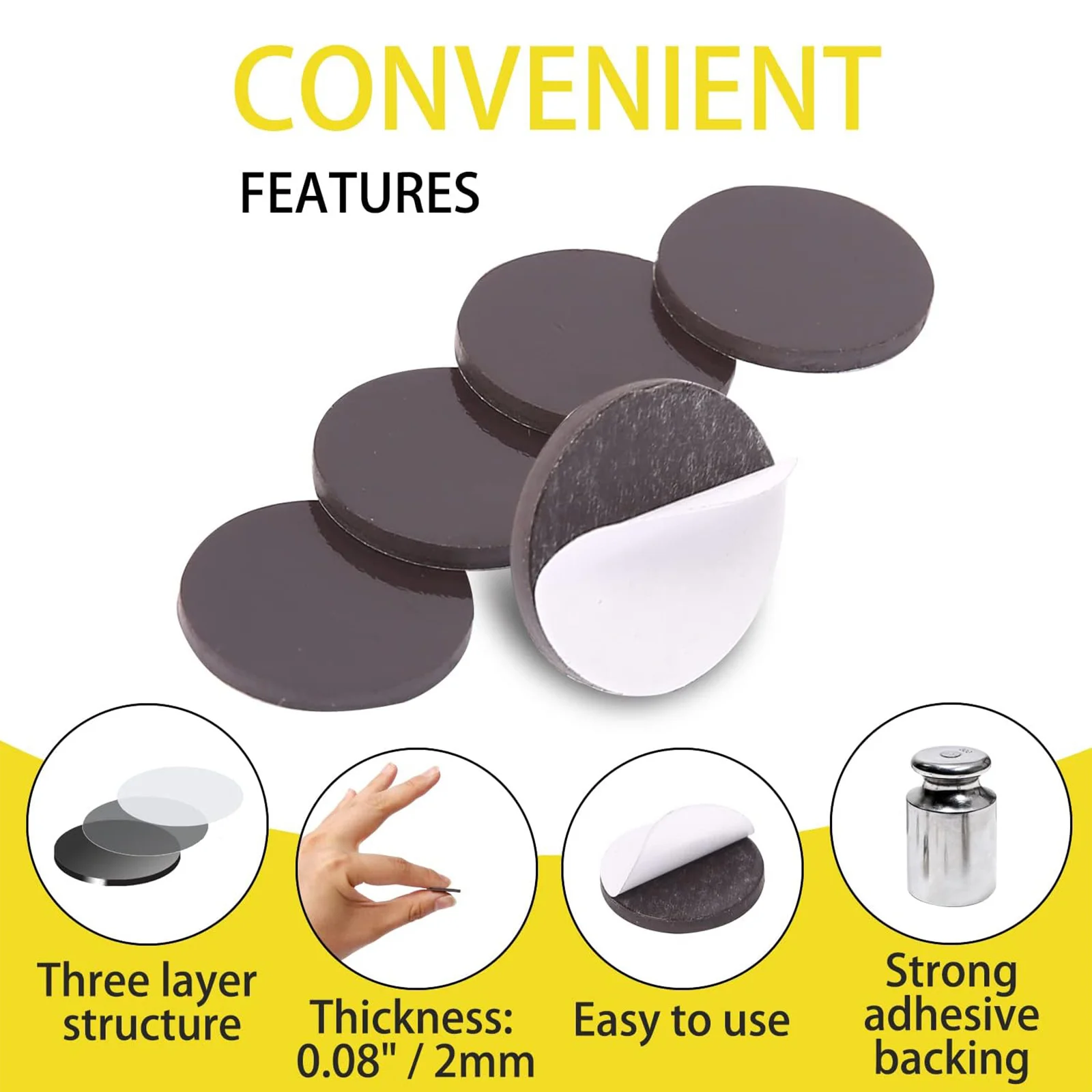 ESHANG Punti magneti rotondi con supporto adesivo per artigianato - Nastro magnetico autoadesivo flessibile - Foglio magnetico flessibile