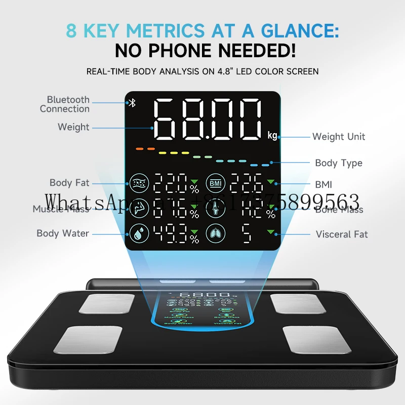 8 Electrode Smart Digital Body Composition Scale Operated High Precision Home Body  Weight Health