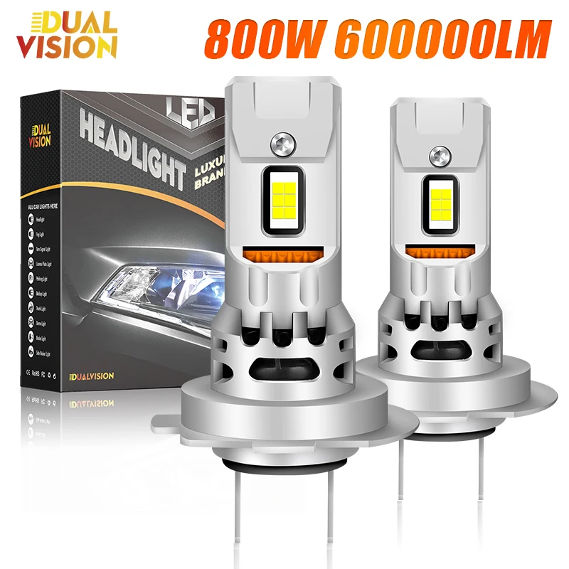 

Turbo H7 LED Headlights 800W 600000LM Canbus No Error 9054 CSP Car Headlamp 1: 1 Size Mini Diode Turbo Lamp 6500K Plug&Play