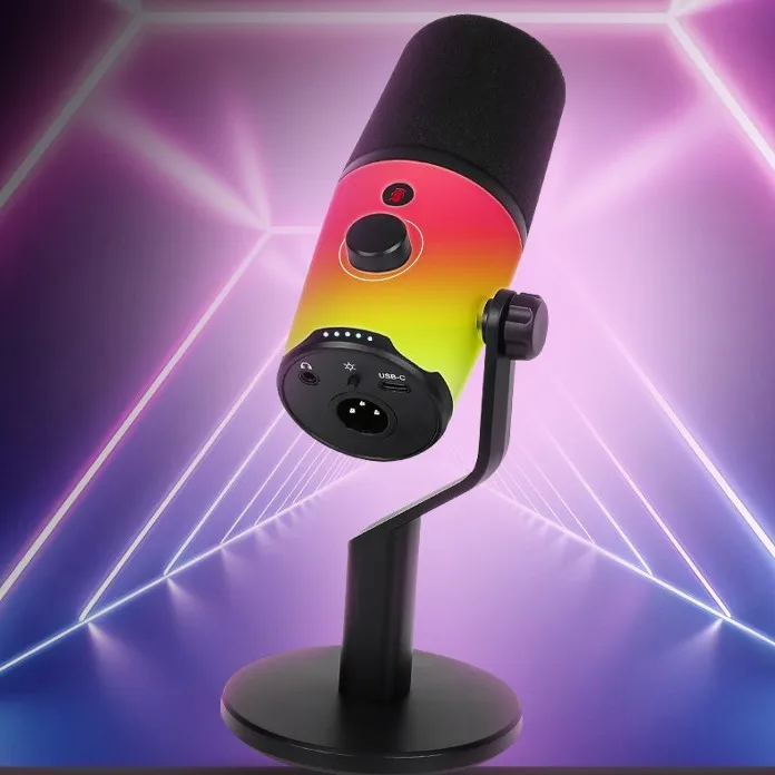 FOR RGB Colorful Dynamic Microphone For Gaming & Streaming Recording Insert And Play USB PC Mic With Noise Reduction