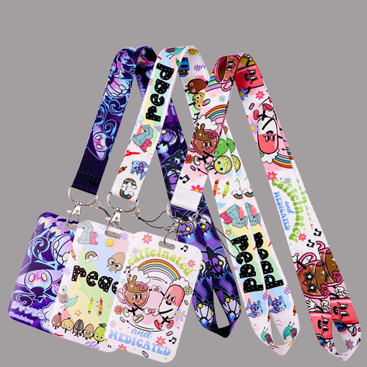Crystal Chandelier Lanyard Card Holder Coffee Neck Strap for Key ID Card Phone Straps Badge Holder Cosplay Accessories Gifts