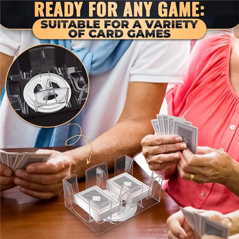 2026 New Samba Game Supplies For Adults- 6 Deck Card Holders For Playing Cards, Revolving 360°, Canasta Card Tray(7.2 X 4.9 In) view 3