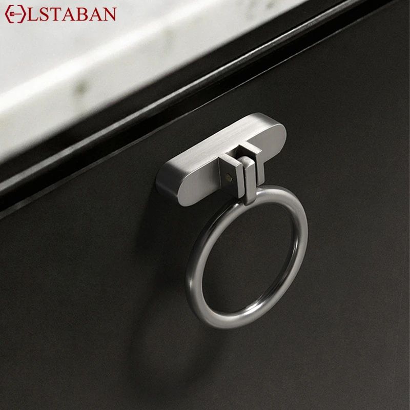 

Modern Simple Ring Kitchen Cabinet Handle Zinc Alloy Gold Grey Furniture Door Knobs Chinese Storage Cabinet Wardrobe Drawer Pull