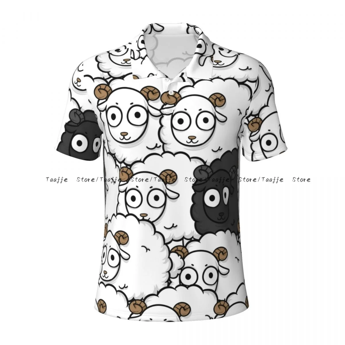 Funny Sheep Prominent Black Sheep Polo Shirt Men Summer Shorts Sleeve Men Tee Shirt