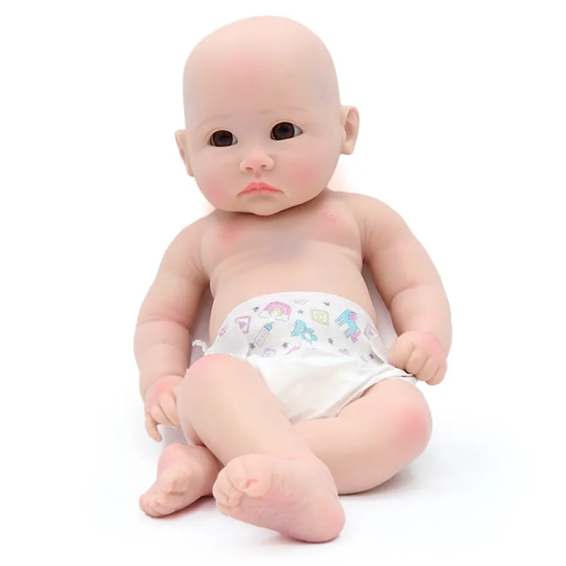 Veins visible 18 inch 3D painted solilid silicone reborn doll kits boy Reborn Doll Kit Corpo De Silicone Inteiro