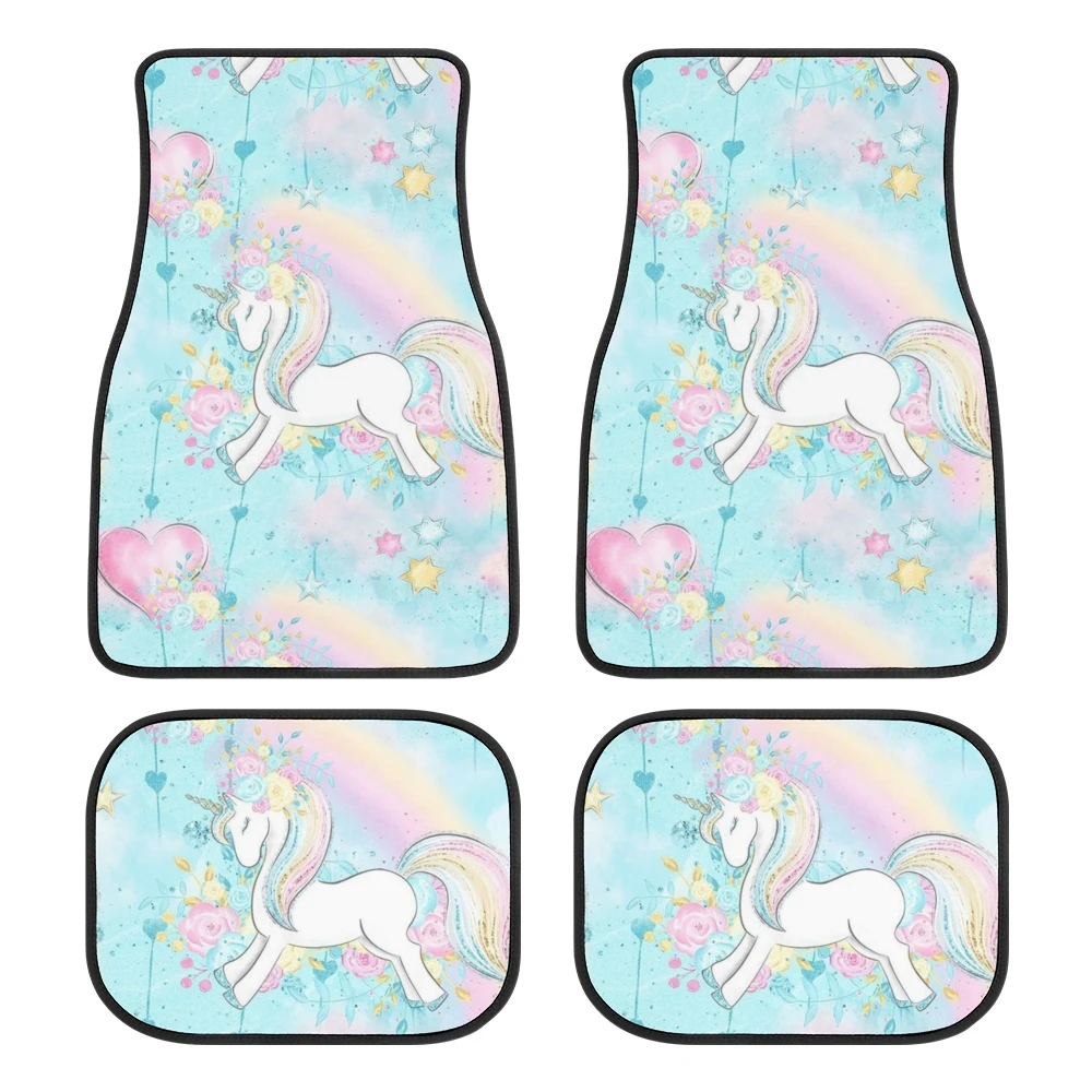 

Unicorn Cartoon Pattern Car Floor Mats Rubber Printing Fits Most Car Accessories Decoration Interior Car Floor Mats