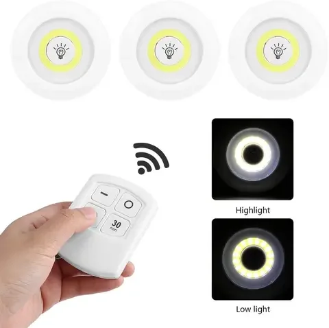 

Adjustable LED Night Light Wireless Remote Control 3W COB Under Cabinet Light Wardrobe Lamp For Home Bedroom Closet Kitchen