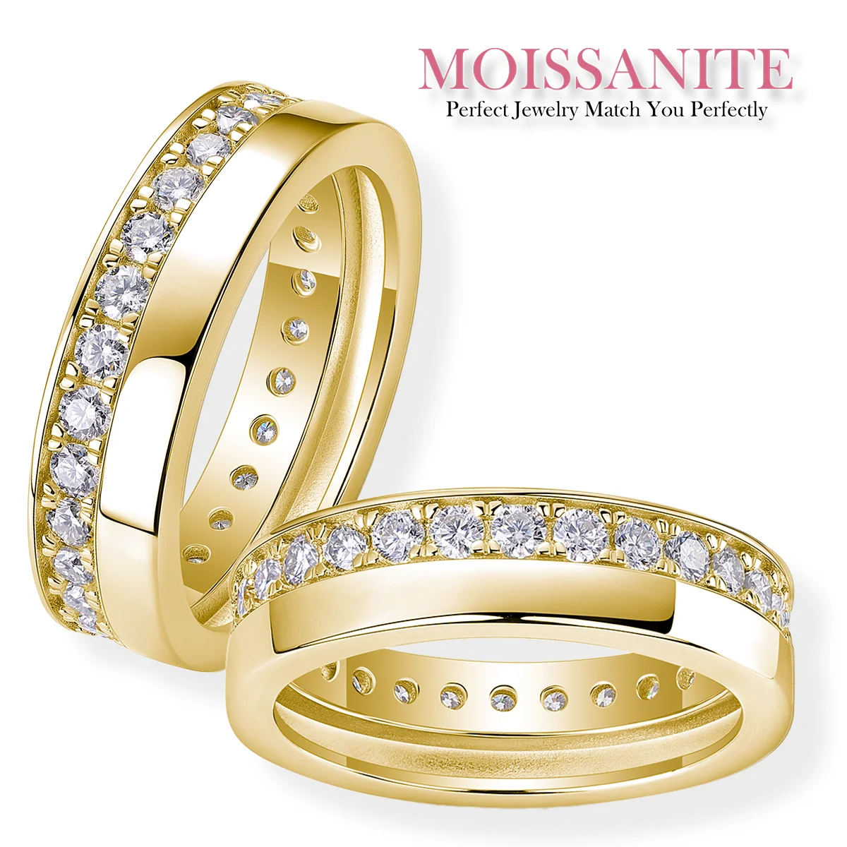 2mm Timeless  Moissanite Eternity Ring – Single Row of Brilliant Moissanite Stones, Symbolizing Endless Love and Commitment