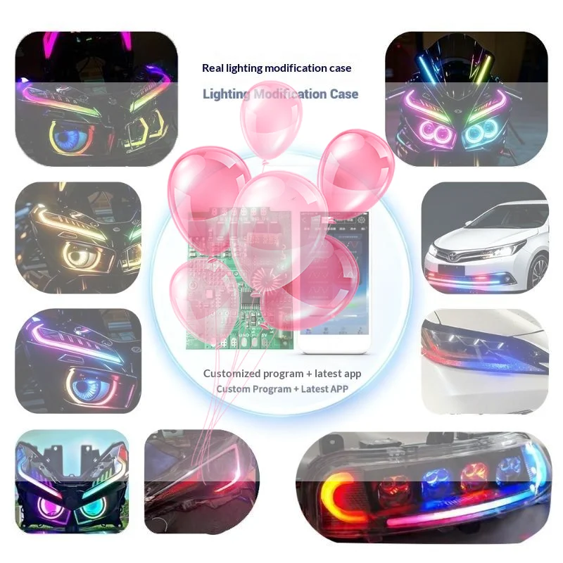 Dual Channel APP LED Controller Adjustable Brightness Multi Lighting Modes for Camping Tent Ambient Light Use