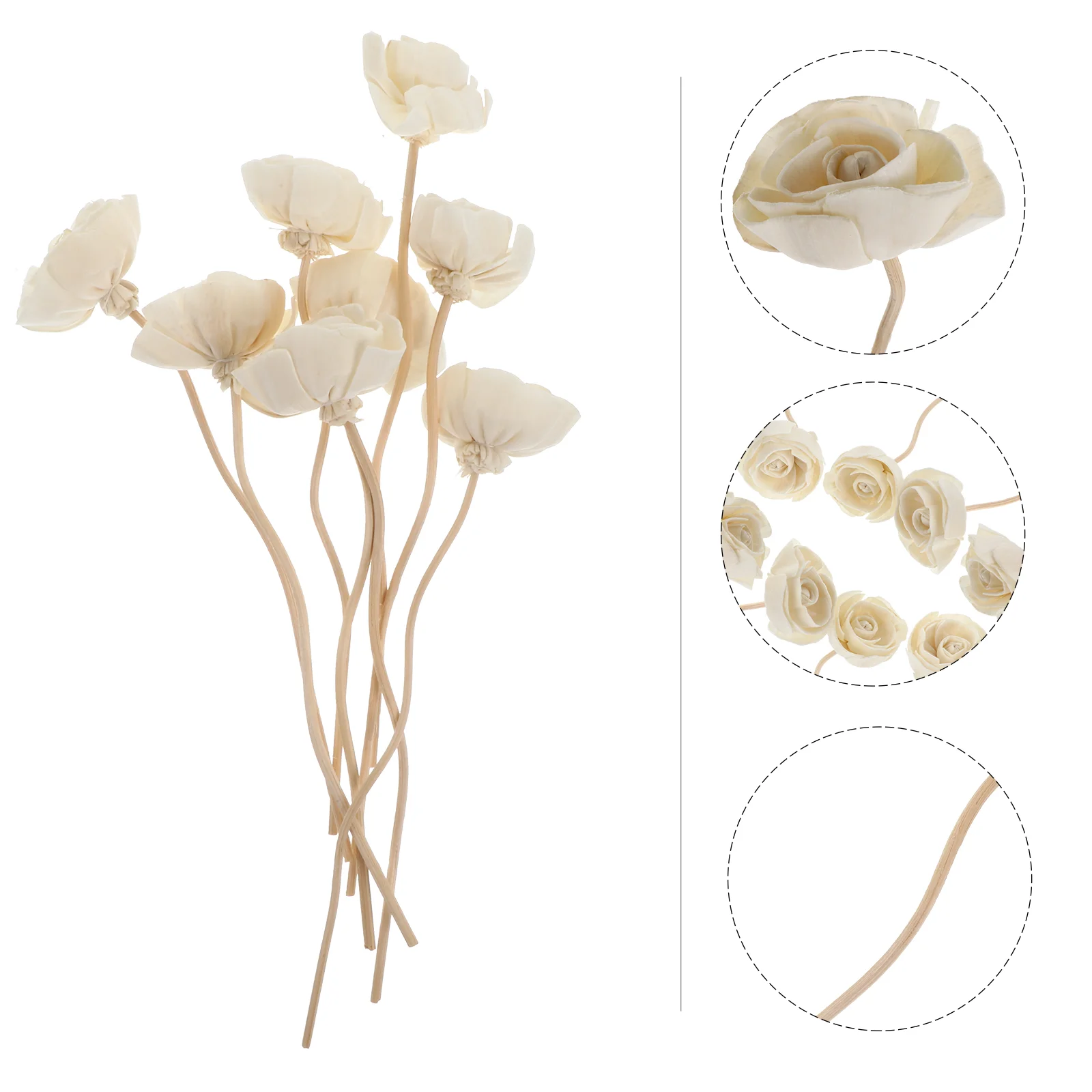 8 Pcs Flower for Diffuser Tong Grass Wedding Favours Rattans Bouquet Fragrance Sticks Bride Humidifier