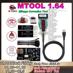 MTool 풀 세트 마일리지 KM 조정 소프트웨어 동글, Denso 어댑터, Denso 핀 와이어 케이블, 마일리지 보정 도구, V1.64