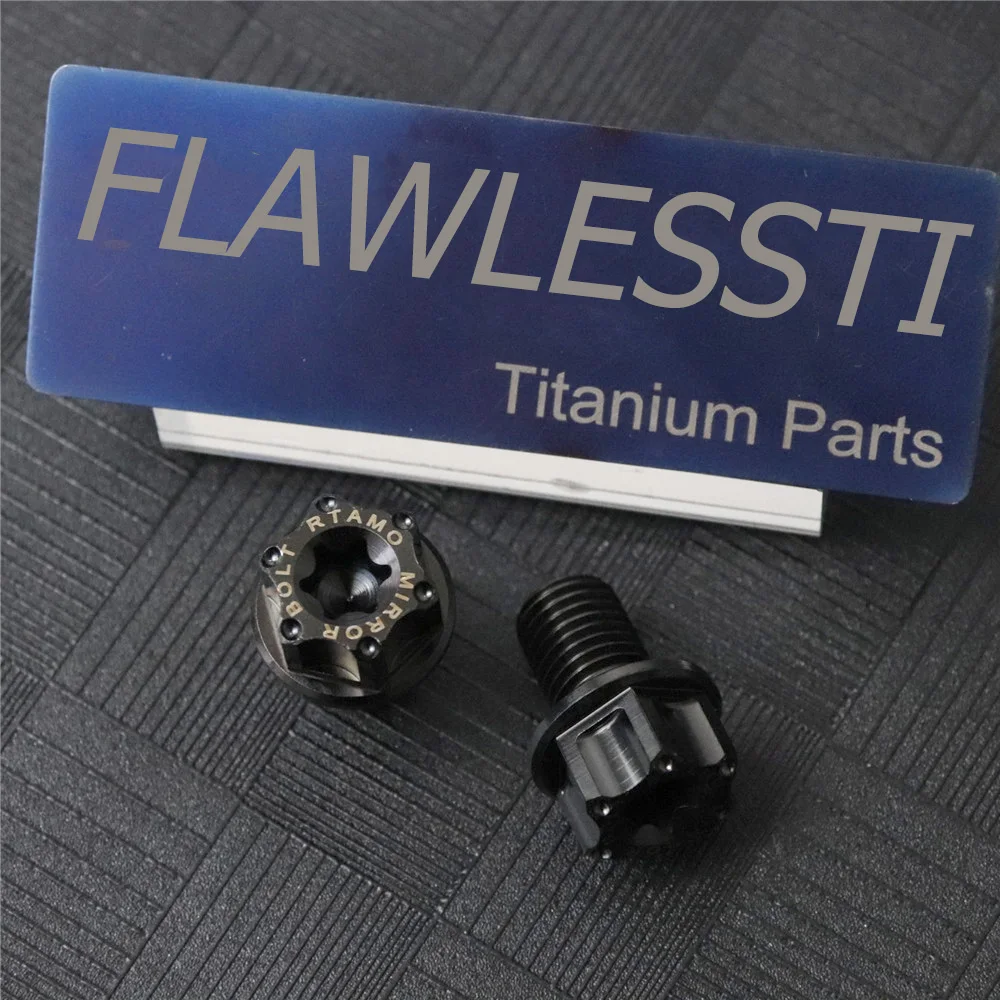 FLAWLESSTI M10x10 15 mm 1,25 Skok Gr5 Śruby tytanowe Wtyczka lusterka wstecznego Do Yamaha Xmax 300 Kawasaki Ninja 400 ZX6R