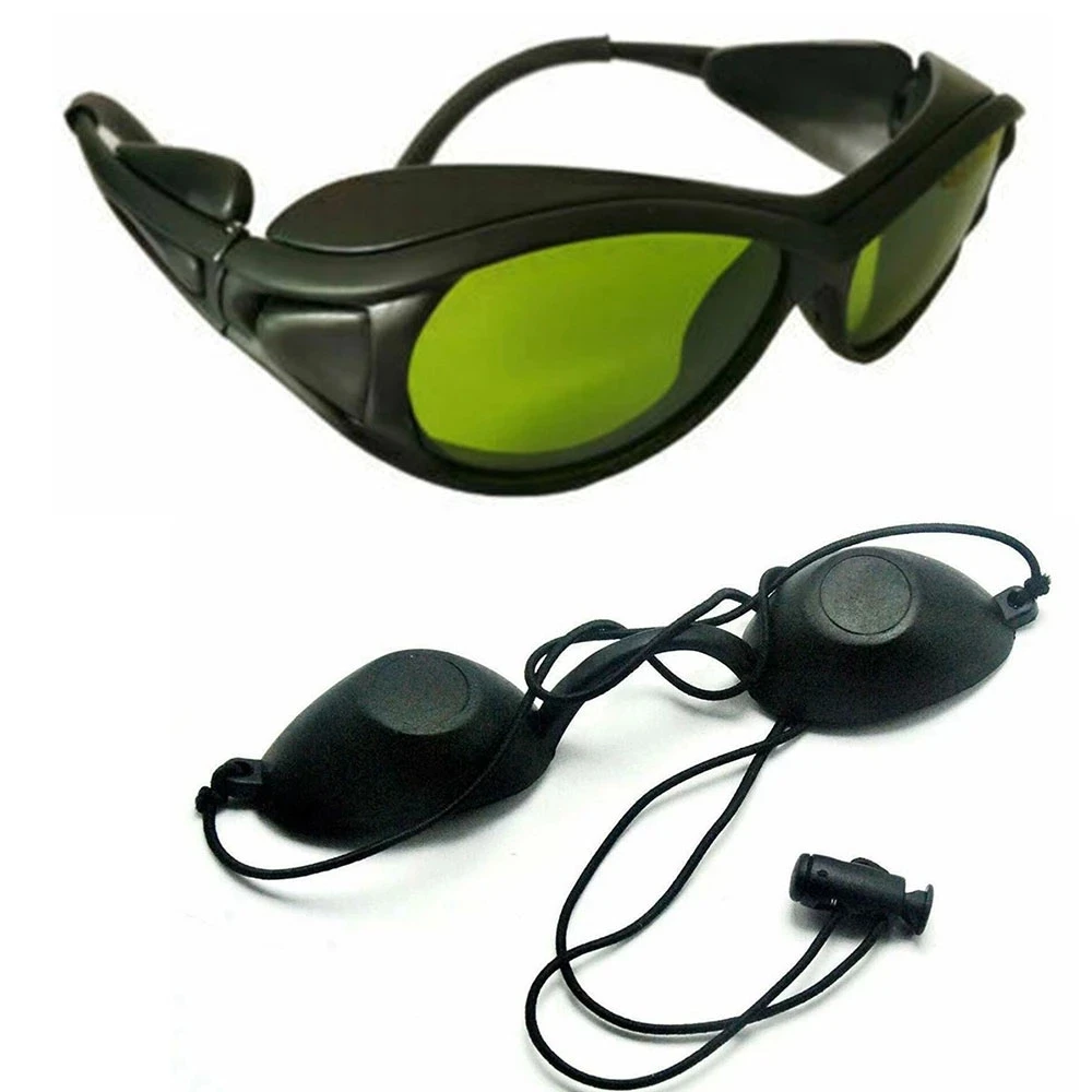 200nm-2000nm IPL Laser Protection Goggles Safety Glasses w Black Eyepach Beauty Hair Removal Operaor Client Eye Protection