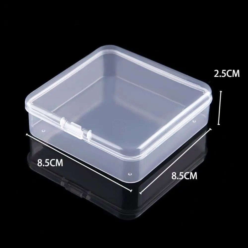 Portable Square Storage Box Transparent Durable Small Items Case Plastic Sundries Organizer Power Tools Holder