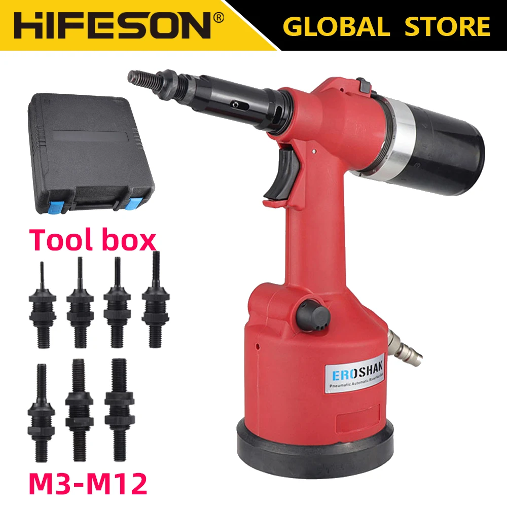 M3 M4 M5 M6 M8 M10 M12 Hydraulic Pneumatic Rivet nut Gun Kit Set Automatic Riveter Air Tools Rivnut Riveting Machine