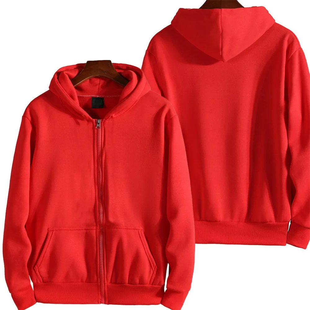 

2024 Fashion Couple Red Series Zipper Hooded Sweatshirt Y2K Hip Hop Trendy Cool Clothing