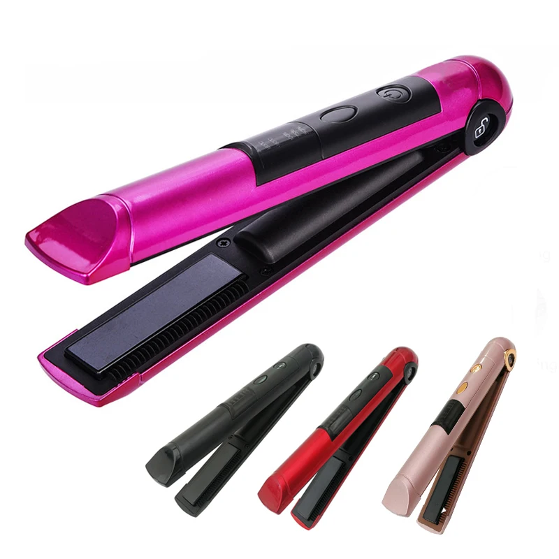 USB Rechargeable  Professional Hair Curling Iron  2 IN 1 Hair Strightener  Portable  Hair Styler Styling Tool  Hair Straightener