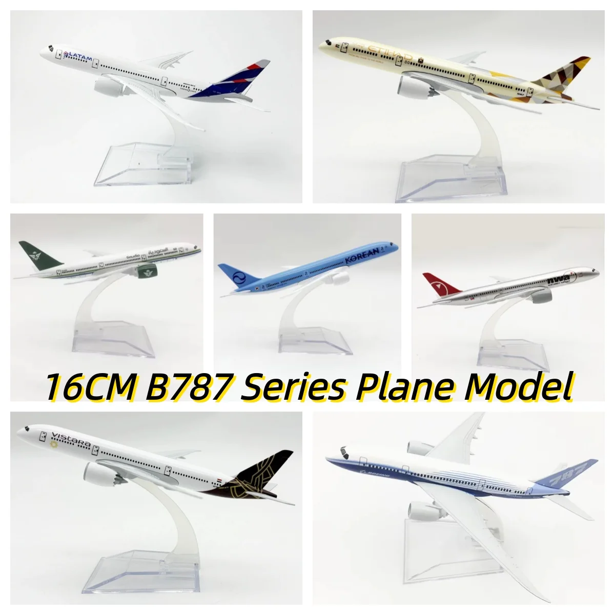 Avions jouets Air Korean Airlines série B787, modèles d'avions de 16 cm, modèles réduits en alliage métallique, objets de collection pour adultes, souvenir amusant, jouet avion