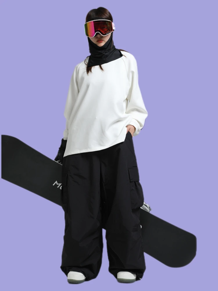 

New Professional Ski Pants Outdoor Sports Loose Waist For Waterproof Warm Men Women's Loose Fashion Snowboarding Trousers