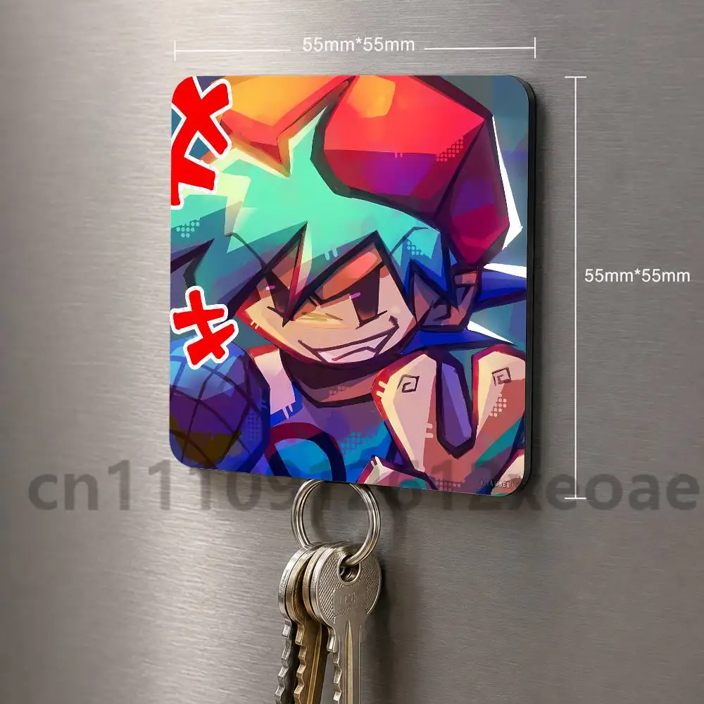 Friday Night F-Funkin Creative Square Fridge Magnet Cartoon PVC Refrigerator Decor Gift for Home Office