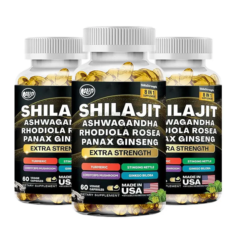 Shilajit 9000 Panax โสมแอฟริกาใต้ Drunken Solanum, Rhodiola, ขมิ้น, แปะก๊วย, Urticata, Cordyceps, เห็ด
