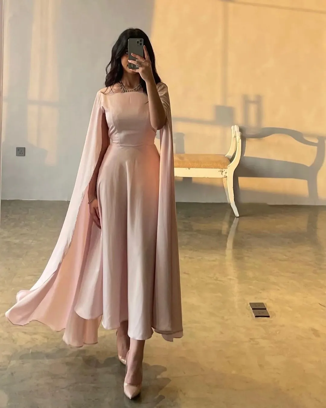 

Arabia Prom Dresses For Women 2024 A-Line Long Sleeves Ankle-Length Vestidos De Graduation Robes De Soirée Party Gown