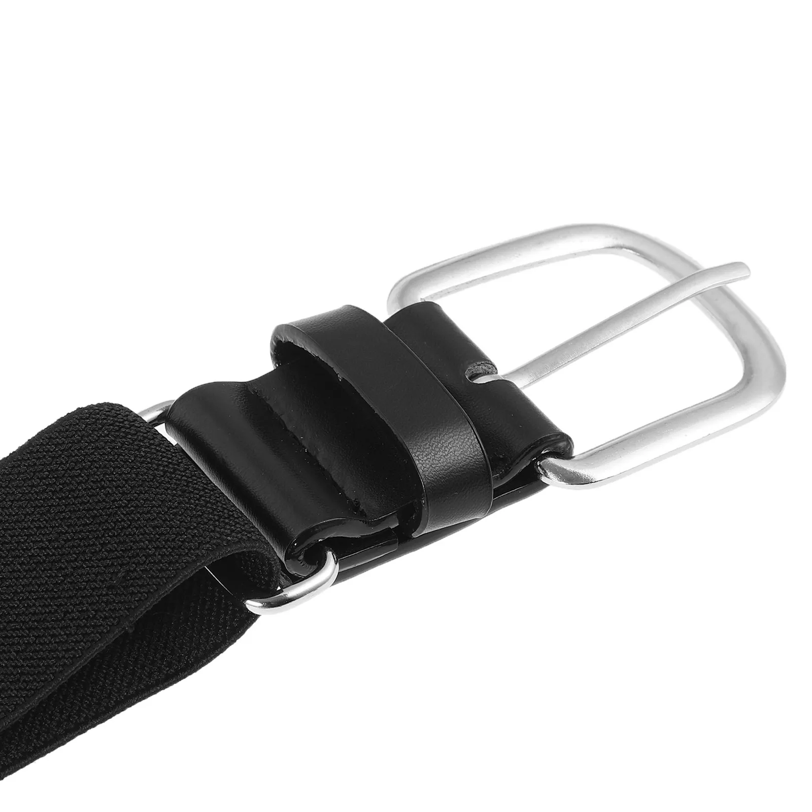 Black Youth Baseball Belt Elastic Adjustable Stretch Waist Belt for Softball Baseball Sports Outdoor Comfort Fit Nylon PU Zinc