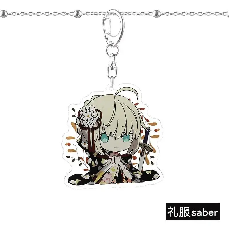 7 قطعة مصير اللعبة/الطلب الكبير مفتاح سلسلة الهريس Altria صابر نيرو Kawaii ظهره قلادة حلقة رئيسية الزخرفية أنيمي الطرفية الهدايا #6