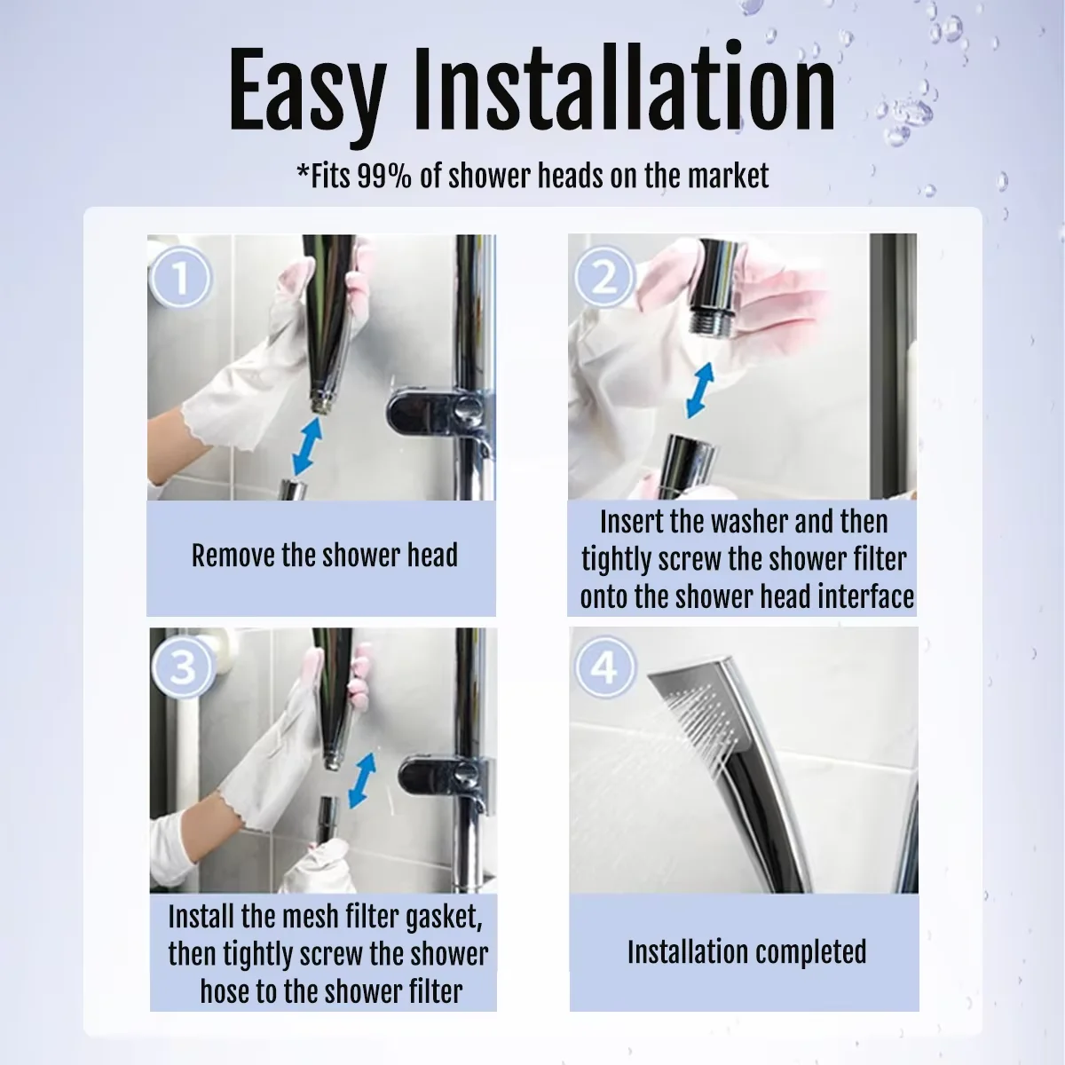 BriskSpring Micro NanoBubble Generator For Showhead G1/2 Connector Showerhead Nanobubble Filter Deep Cleaning Shower Purifier