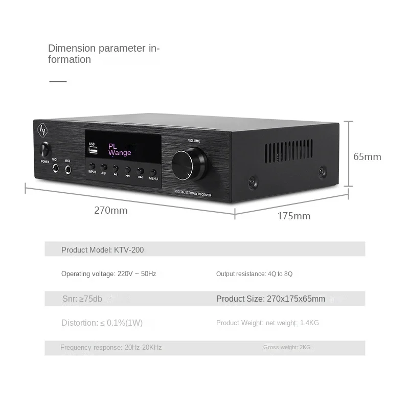 Zone Power Amplifier High Power Commercial Conference Room Power Amplifier  Channel Blue Multi-Functional Commercial Equipment