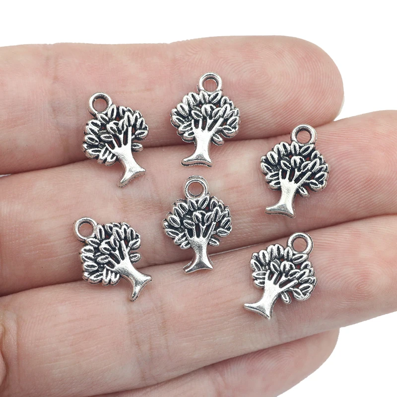 30 Pieces 10*14mm Antique Silver Color Mixed Alloy The Tree of Life Charms Pendant Accessory For DIY Jewelry Making