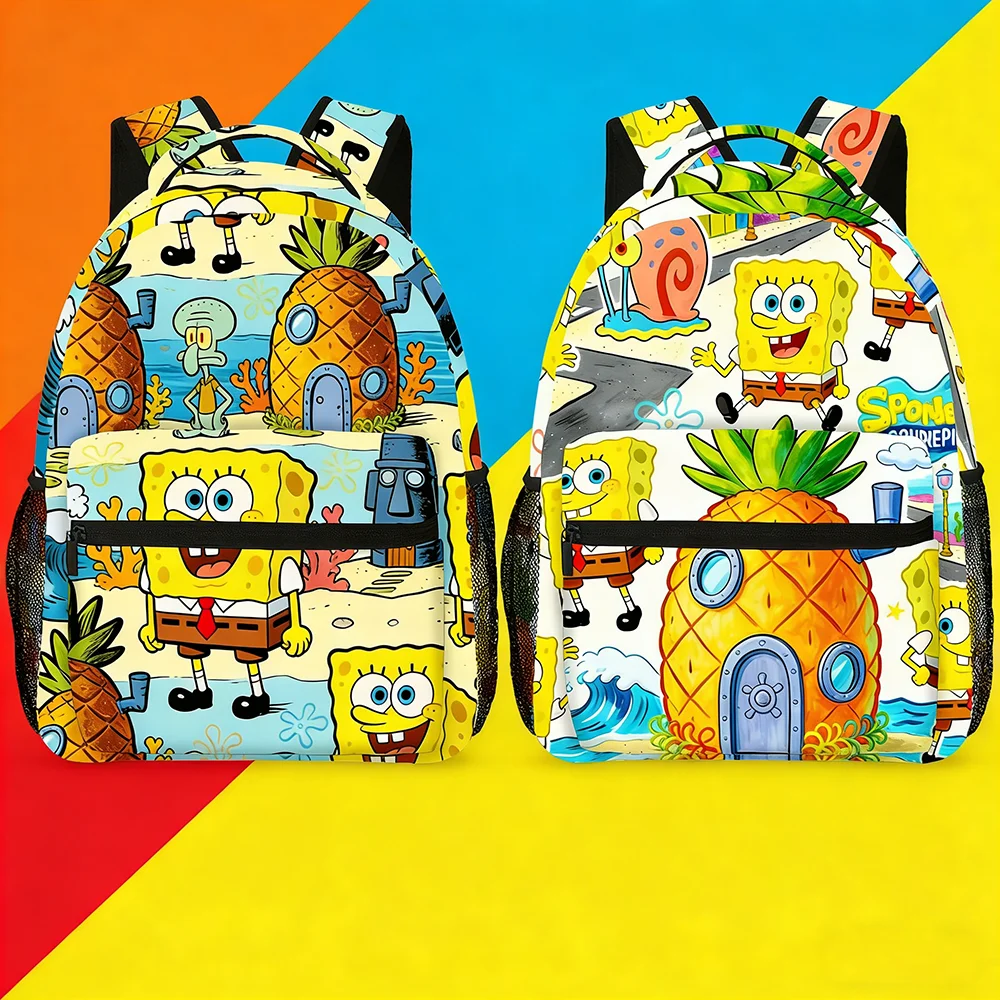 

SpongeBob SquarePants Backpack for women, Cartoon Pineapple House Print, Lightweight Travel Backpack with Multiple Pockets