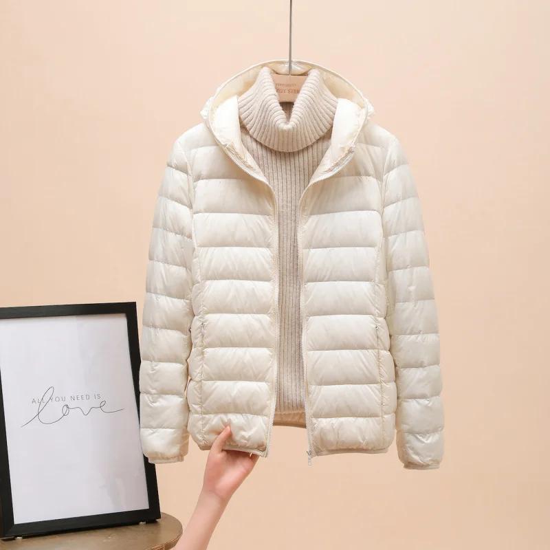 Mulheres primavera jaqueta moda curto ultra leve embalável puffer casacos 14 cores feminino para baixo quente coreano fino ajuste parkas 3xl