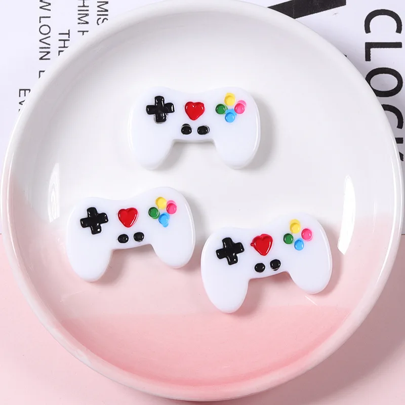 10 Uds. De accesorios Diy, Mini consola de juegos de simulación de resina, controlador, modelo, caja de almacenamiento, caja de papelería, funda de teléfono, Material Diy
