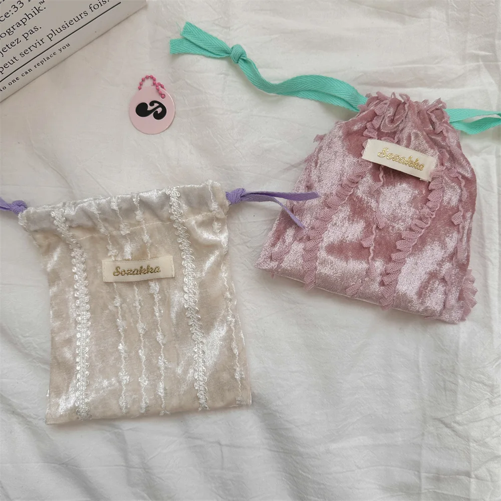 

Новая кружевная сумка на шнурке, сумка для гигиенических салфеток, косметичка, женская помада, сумка для наушников, кошелек для монет, сумка для монет, сумки на шнурке