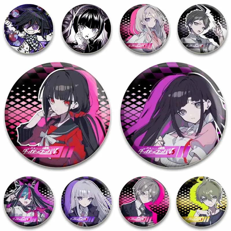

Cartoon Game Danganronpa Round Brooch Makoto Naegi Kyoko Kirigiri Junko Pins Anime Peripheral Badge Accessories Lapel Jewelry