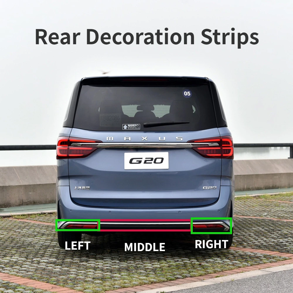 LEFT And RIGHT MAXUS G20 Rear Bumper Silver Strips Rear Decoration Strips Bright Trim