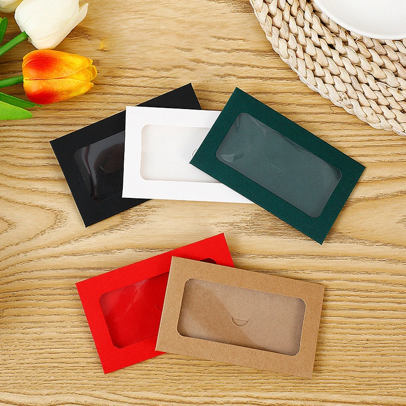 100PCS Postcard Card Storage Envelopes 10x6cm Kraft Blank Mini Paper Window Envelopes Gift Envelope