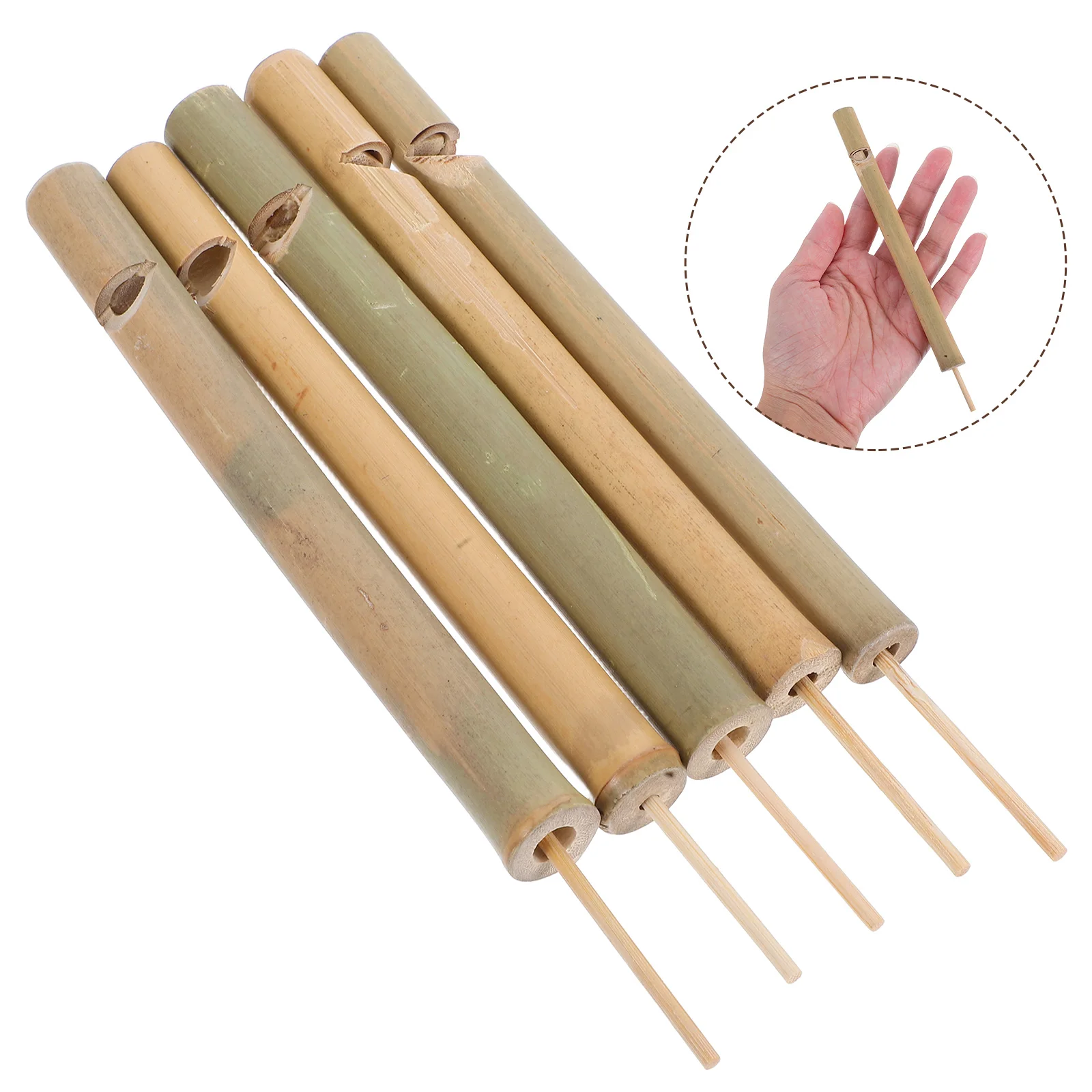 

5pcs Bird Whistle: Bamboo Bird Call Flute For Outdoor Use Portable Mimics Sounds Music Playthings Parks Forests