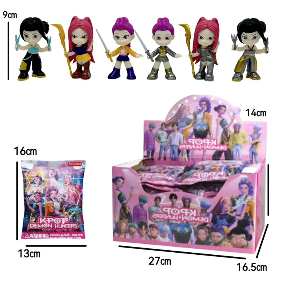 Kpop demon hunt caixa cega série figura modelo brinquedo dos desenhos animados periféricos de jogos decoração de mesa halloween/natal para presentes do miúdo