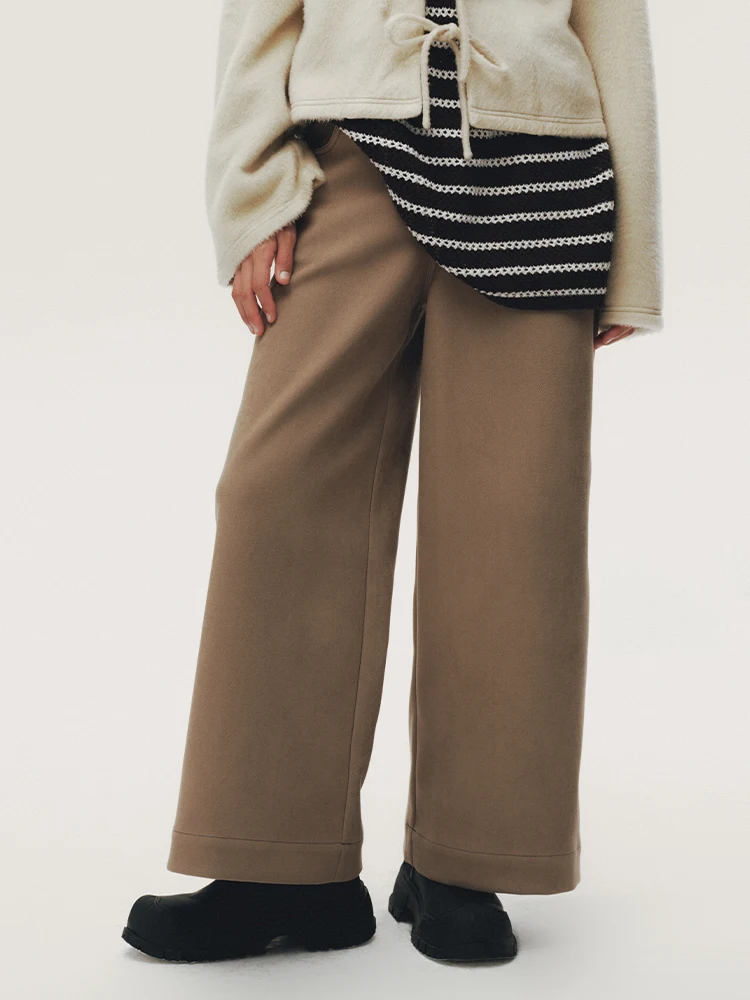 

Simple Brown Long Pants f Made Original Sle l Waist Regular Thin Polyester Fiber 99% Spandex %