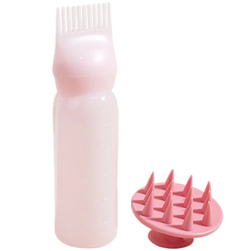 

2 Sets with Scale Hair Dye Bottle Oil Root Comb Applicator Bottles Silica Gel Styling Tool